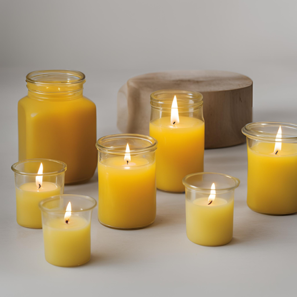 Velas teñidas de amarillo a la grasa