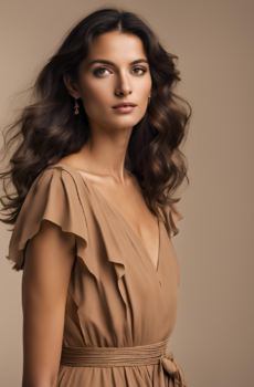 vestido teñido de anilina café claro