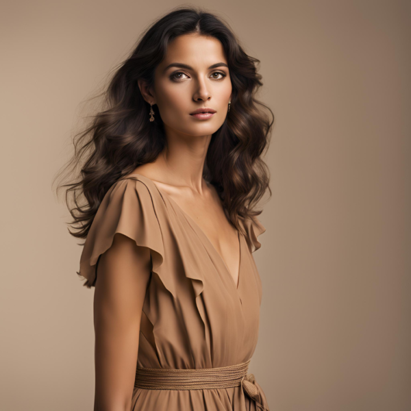 vestido teñido de anilina café claro