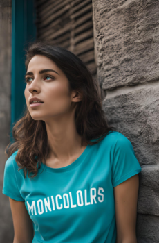 Camiseta de color azul turquesa